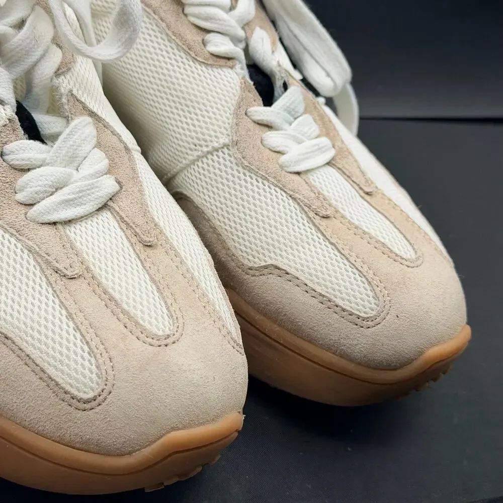 Sam Edelman Sneakers Women Size 6M White Beige Platform Gum Sole Lace Up